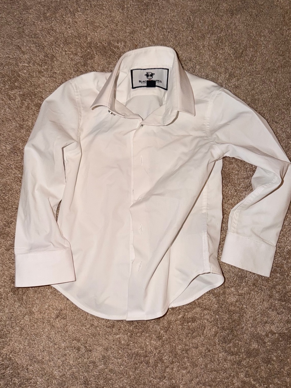 Black n Bianco Boys White Long-Sleeve Dress Shirt